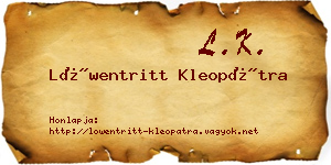 Löwentritt Kleopátra névjegykártya